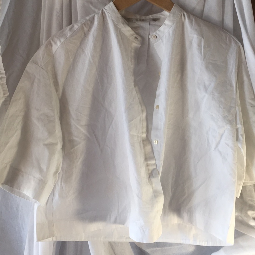 Chic white button down top